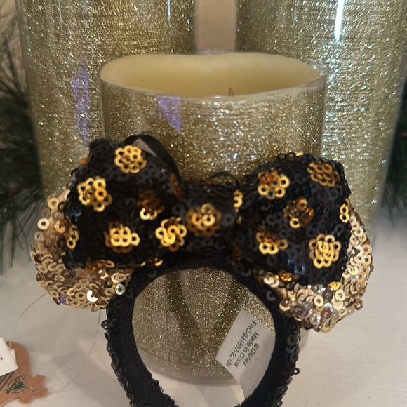 Disney parks headband ornament gold and black sequin Mickey ears ORNAMENT NWT - Picture 2 of 4